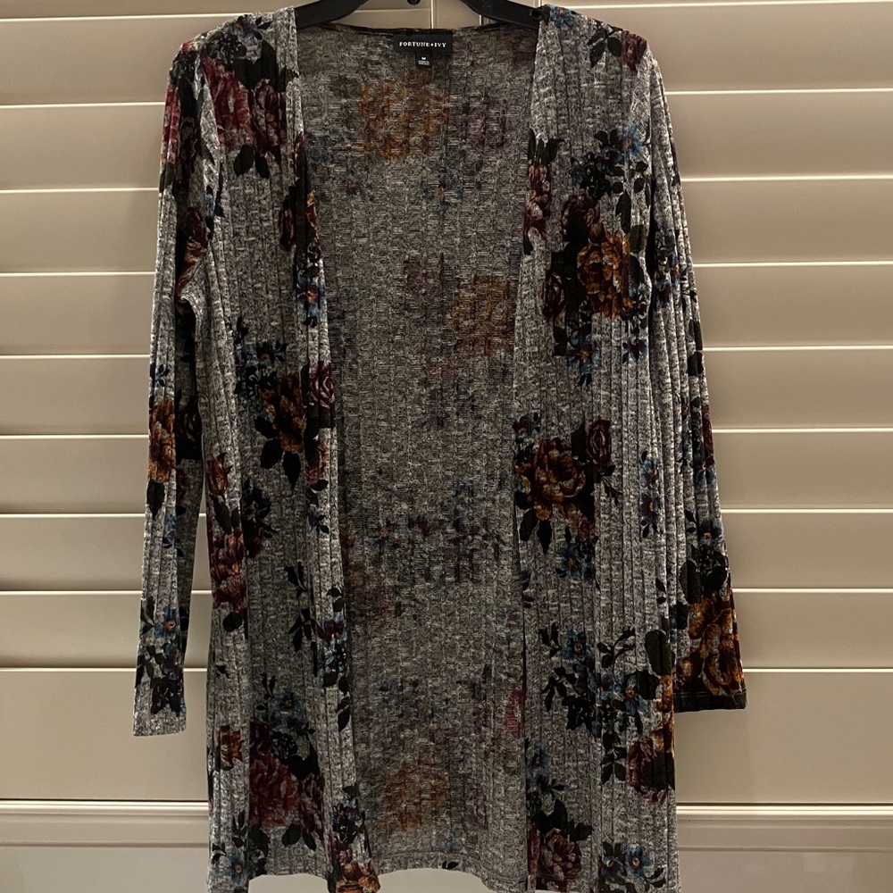 Fortune + Ivy Long Floral Cardigan